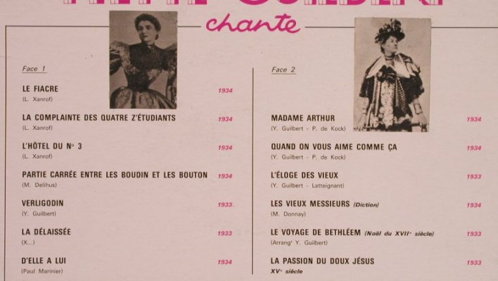 Guilbert,Yvette: Chante, No.13,  Stoc, Columbia(C 054-15287), F,  - LP - X1312 - 7,50 Euro