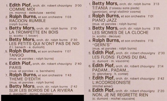 Piaf,Edith By V.A. - Betty Mars: Bande Sonore Orig.du Film, EMI(C 062-15308), D, 1974 - LP - X4875 - 6,50 Euro