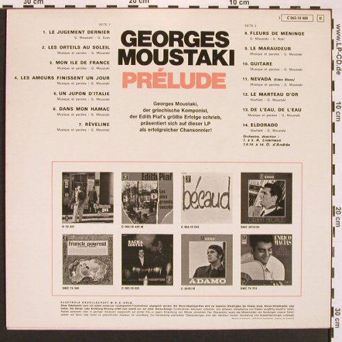 Moustaki,Georges: Prelude, EMI(C 062-10 400), D, 1970 - LP - X8323 - 9,00 Euro
