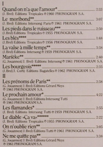 Brel,Jacques: Edition La Chanson Vol.II, Philips(9198 361), D,  - LP - Y6976 - 6,00 Euro