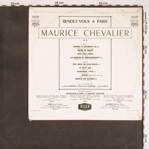 Chevalier,Maurice: Rendez-vous a Paris avec 2, m /vg+, Decca(133.597), D,  - 10inch - Y8012 - 6,00 Euro