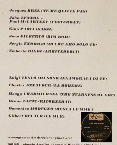Vanoni,Ornella: Ai Miei Amici Cantautori,Foc, Ariston Records(AR LP 10020), I, vg+/vg+,  - LP - E3989 - 3,00 Euro