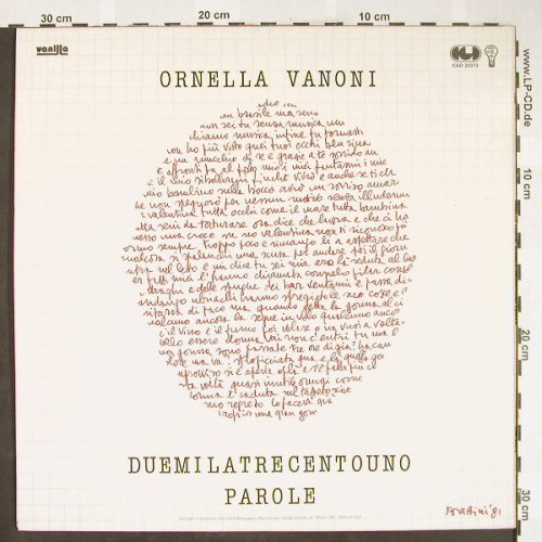 Vanoni,Ornella: Duemilattrecentouno Parole, vg+/m-, CGD / Vanilla(CGD), I, 1981 - LP - H1827 - 4,00 Euro