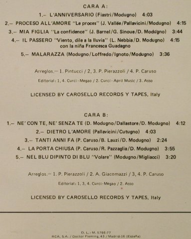 Modugno,Domenico: L'Anniversario El aniversario, RCA(SPL1-7089), E, 1976 - LP - H4247 - 6,00 Euro