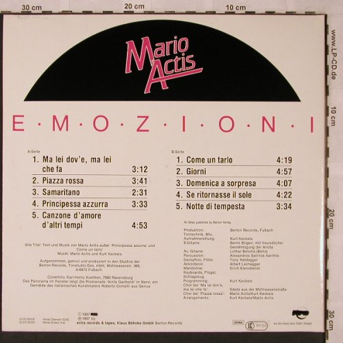 Actis,Mario: Emozioni, Foc, Extra Rec.(575/29211R), D, 1988 - LP - X2471 - 7,50 Euro