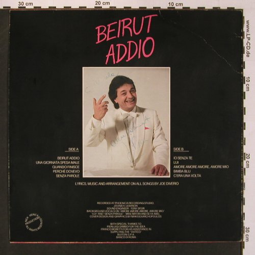 Diverio,Joe: Beirut Addio, m-/vg+, Nick Merica Prod.(CA 94868), F, 1988 - LP - X8855 - 5,00 Euro