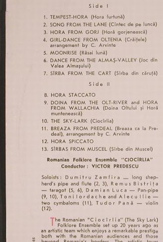 Ciocirlia: The Famous Romanian Folklore Ens., Electrecord(ST-EPE 0306), RO,  - LP - F6057 - 5,50 Euro