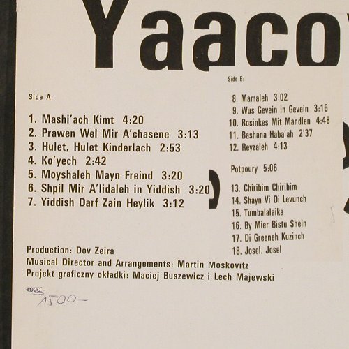 Shapiro,Yaacov: The 18 Pearls of Yiddish Songs, Poljazz(PSJ-215), PL,  - LP - F995 - 5,00 Euro