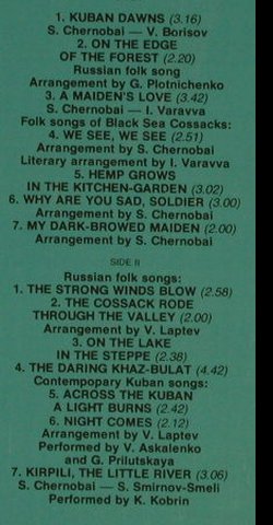 Kuban Cossack Chorus: Dir.:Sergei Chernobai, Melodia(CM 04447-8), UDSSR,  - LP - H2195 - 5,50 Euro