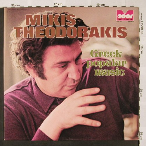 Theodorakis,Mikis: Greek Popular Music, 2001/Metronome(200.171), D, Ri, 1974 - LP - H2517 - 5,00 Euro