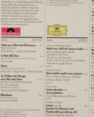 V.A.Musik zur Ruhe/..for Meditation: Stille, Sound of Silence,Foc, Polydor/D.Gr.(415 908-1), D, 1986 - 2LP - H4237 - 6,00 Euro