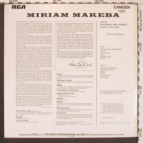 Makeba,Myriam: Same, Signature, Only Cover, Camden(CDS 1068), UK, 1970 - Cover - X8011 - 5,00 Euro