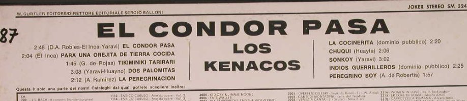 Los Kenacos: El Condor Pasa, woc, Joker(SM 3245), I,  - LP - F6459 - 4,00 Euro