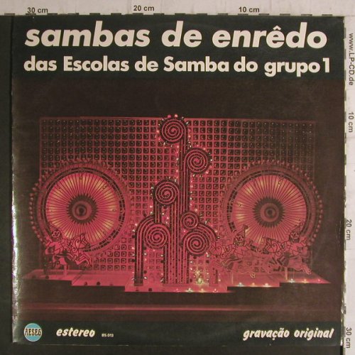 V.A.Sambas-de-Enredo: das Escolas de Samba do grupo 1, Top Tape AESEG(85.013), Brasil,Foc, 1972 - LP - F6820 - 7,50 Euro