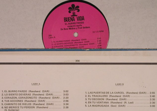 Conjunto Aquila de Bene Medina: El Burro Pardo (y Fred Saldana), Buena Vida(306), US, m-/vg-,  - LP - F8049 - 5,00 Euro