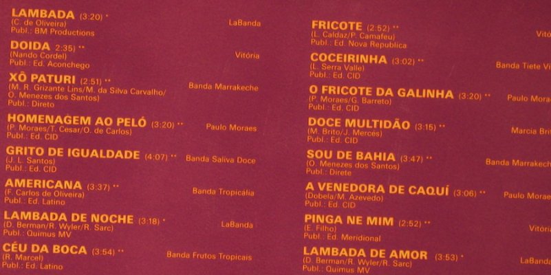 V.A.Lambada-El Ritmo do Brasil: La Banda, Vitoria,Banda Marrakeche., Dino(2331), D, 1989 - LP - H3973 - 5,50 Euro