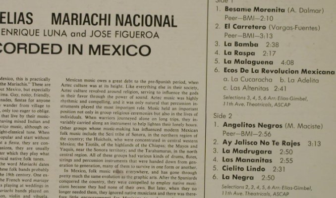 Elias,Arcadio - Mariachi Nacional: Viva Mariachi,Enrique Luna,Figueroa, Audio Fidelity(AFSD 6159), US,vg-/vg-,  - LP - H5131 - 4,00 Euro