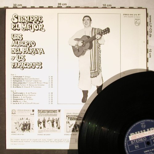 Alberto delParana,Luis/LosParaguyos: Siempre El Mejor,Promo-Stol, Philips(840 270 BY), NL, 1968 - LP - H5620 - 6,00 Euro