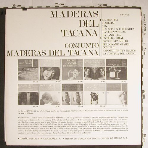 Maderas Del Tacana: Conjunto, vg+/vg+, Pickwick(PIM 026), MEX,  - LP - H8756 - 5,00 Euro