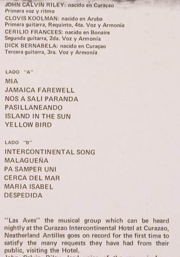 Las Aves: Vacaciones Musicales en el Caribe, Odeon/EMI (SOLP 7177), Venezuela, 1970 Typ: LP Best.-Nr.: V2010 Preis: 7,50 Euro