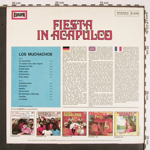 Los Muchachos: Fiesta in Acapulco, Europa (E 370), D Typ: LP Best.-Nr.: V2012 Preis: 6,00 Euro