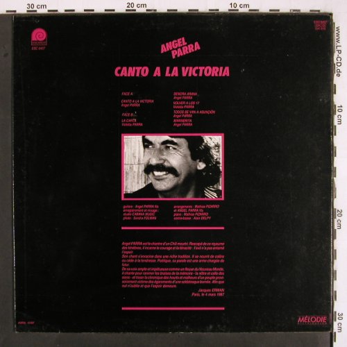 Parra,Angel: Canto a la Victoria, L'Escargot (ESC 0457), F, 1987 Typ: LP Best.-Nr.: V3065 Preis: 7,50 Euro