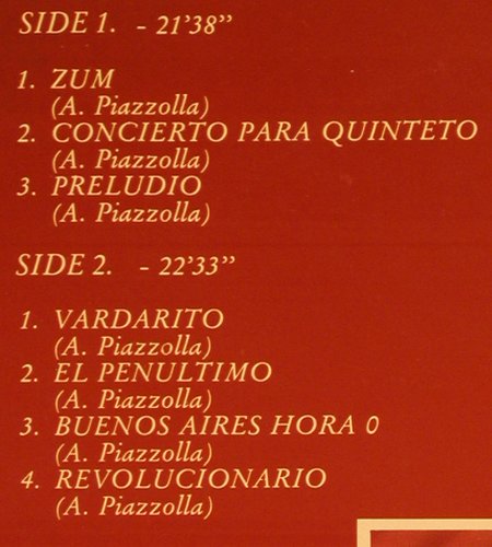 Piazzolla,Astor: Musica de Buenos Aires, RCA (PL70353), D, 1982 Typ: LP Best.-Nr.: V3313 Preis: 12,50 Euro