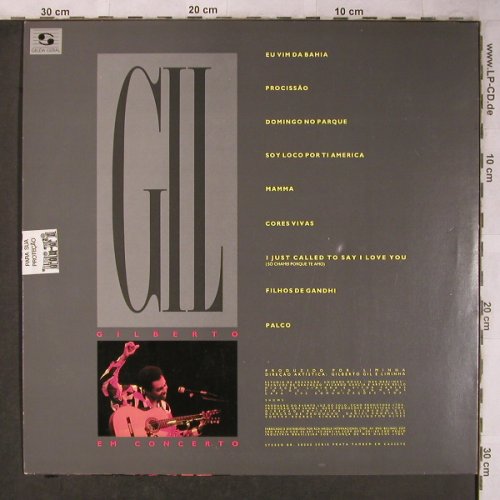 Gil,Gilberto: Gilberto em Concerto, m-/vg+, Geleia Geral(670.9001), Brazil, 1987 - LP - X5138 - 7,50 Euro