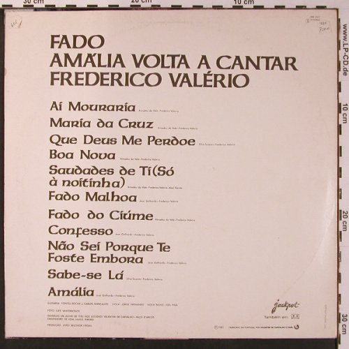 Rodrigues,Amalia: Fado, vg+/vg+, Jackpot(JAK 007), Brasil, 1982 - LP - X8953 - 6,00 Euro