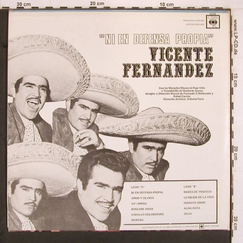 Fernandez,Vincente: Ni En Defensa Propia, CBS(DSC-633), MEX, 1970 - LP - Y2114 - 12,50 Euro