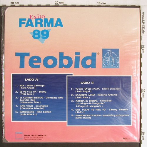 V.A.Exito Farma'89-Teobid: Eddie Santiago... Juan Pina..10 Tr., CBS(PEL-982030), Kolumbien, 1989 - LP - Y3915 - 7,50 Euro