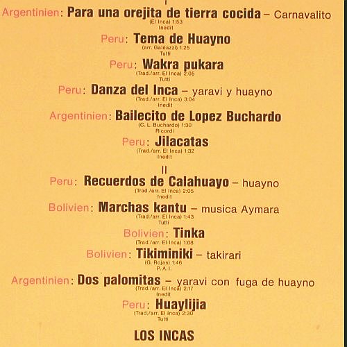 Los Incas: Danza del Inca, Philips(6311 068), D,  - LP - Y4600 - 6,00 Euro