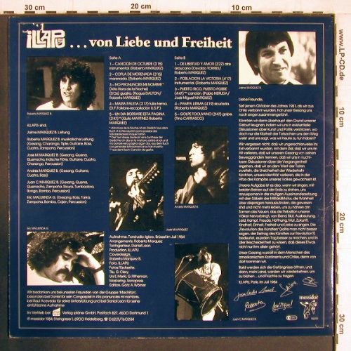 Illapu: ...von Liebe und Freiheit, m-/vg+, Messidor/PlÄne(115919), D, 1984 - LP - Y4807 - 5,00 Euro