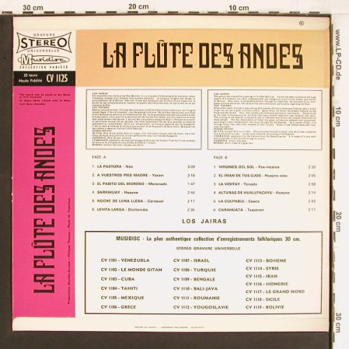 Los Jairas - Alfredo Dominguez: La Flute des Andes, Musidisc(30 CV 1125), F, 1977 - LP - Y5065 - 7,50 Euro