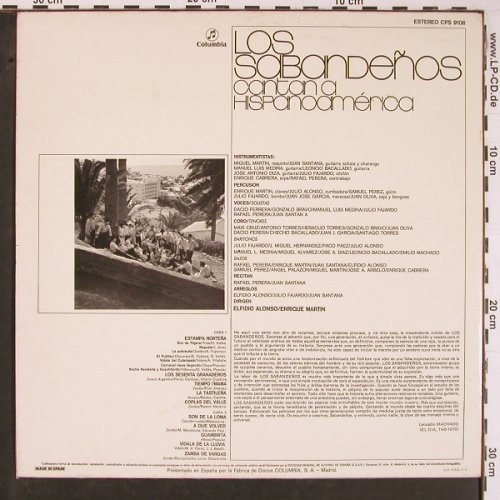 Los Sabandeños: Cantan a Hispanoamérica Vol.1, Columbia(CPS 9108), E, Booklet, 1971 - LP - Y583 - 7,50 Euro