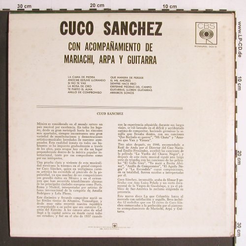 Sanchez,Cuco: Con Acompanamiento de Mariachi,Arpa, CBS(DCA 51), MEX,  - LP - Y6834 - 6,00 Euro