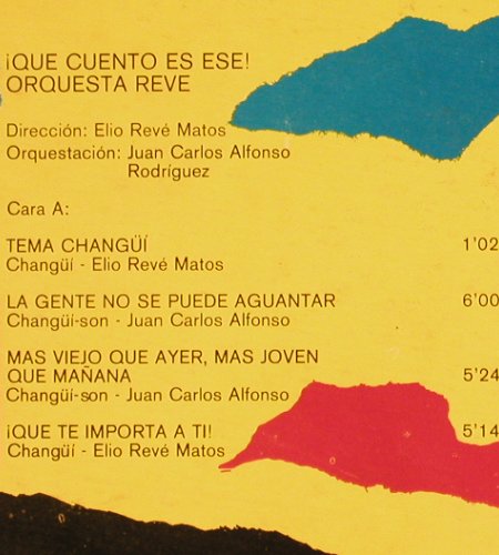 Rev,Elio y su Charangon: gue cuento es ese..., Areito(LD-4494), Cuba, 1988 - LP - Y7710 - 9,00 Euro