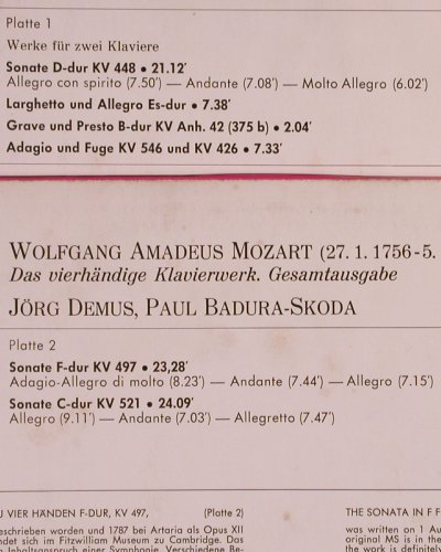 Mozart,Wolfgang Amadeus: Das vierhändige Klavierwerk 1-4, Amadeo(AVRS 6462-6465), A, co,  - LP*4 - K1004 - 17,50 Euro