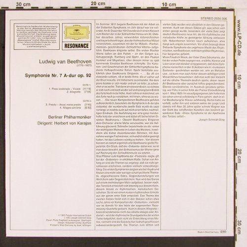 Beethoven,Ludwig van: Symphonie Nr.7 A-dur op.92, D.Gr. Resonance(2535 306), D, Ri,  - LP - K1005 - 7,50 Euro