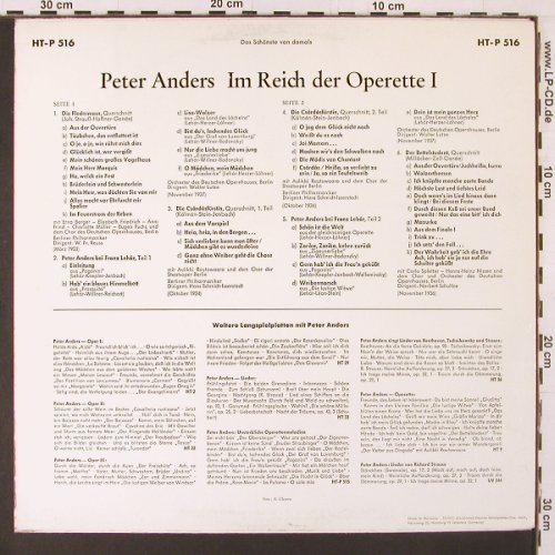 Anders,Peter: Im Reich der Operette 1 ,hist.rec., Telefunken(HAT-P 516), D,  - LP - K107 - 6,00 Euro