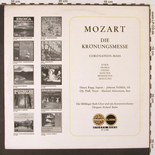 Mozart,Wolfgang Amadeus: Krönungsmesse, Golden Sound(ST 2106), D,  - LP - K115 - 7,50 Euro