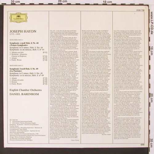 Haydn,Joseph: Sinfonien Nr.44 & 49, D.Gr.(2530 708), D, 1976 - LP - K123 - 6,00 Euro