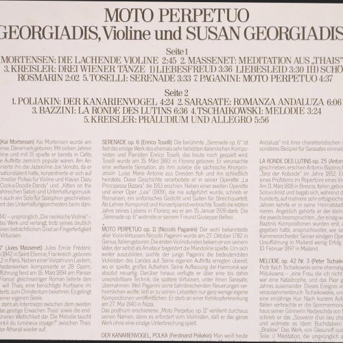 Georgiadis,John & Susan:&nbsp;Moto Perpetuo, CBS, Muster-Stamp (CBS 73 690), D, 1978 Typ:&nbsp;LP Best.-Nr.:&nbsp;K1241 Preis:&nbsp; 7,50 Euro