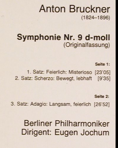 Bruckner,Anton:&nbsp;Symphonie Nr.9, Originalfassung, D.Gr. Resonance (2535 173), D,Ri Typ:&nbsp;LP Best.-Nr.:&nbsp;K1247 Preis:&nbsp; 6,00 Euro