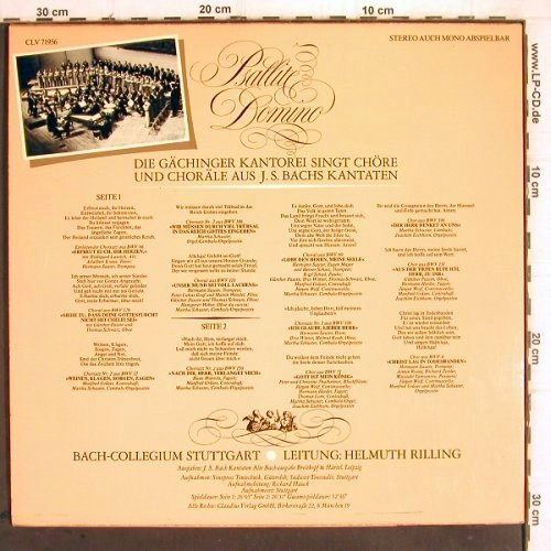 Bach,Johann Sebastian:&nbsp;Psallite Domino, Claudius Verlag (CLV 71956), D, 1977 Typ:&nbsp;LP Best.-Nr.:&nbsp;K1260 Preis:&nbsp; 7,50 Euro