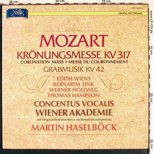 Mozart,Wolfgang Amadeus:&nbsp;Krönungsmesse KV 317, KV42, Novalis (150 068-1), CH, 1990 Typ:&nbsp;LP Best.-Nr.:&nbsp;K1274 Preis:&nbsp; 7,50 Euro