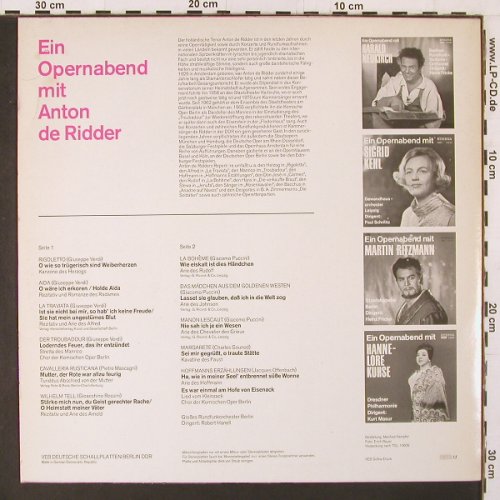 de Ridder,Anton: Ein Operabend mit, Eterna(8 26 403), DDR, 1974 - LP - K129 - 7,50 Euro