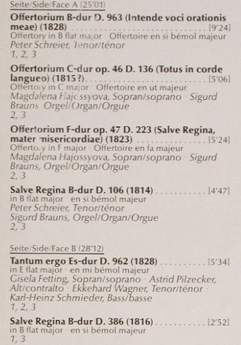 Schubert,Franz: Hymnen, Foc, Capriccio (C 27 111), D, 1987 Typ: LP Best.-Nr.: K1307 Preis: 7,50 Euro