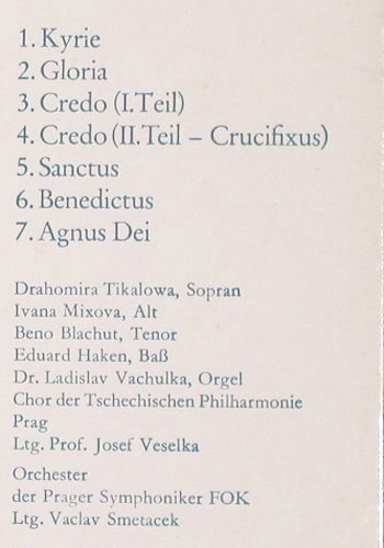 Dvorak,Anton: Messe D-Dur op.86, Koch Schwann (113 008 FA), A, 1988 Typ: LP Best.-Nr.: K1310 Preis: 7,50 Euro