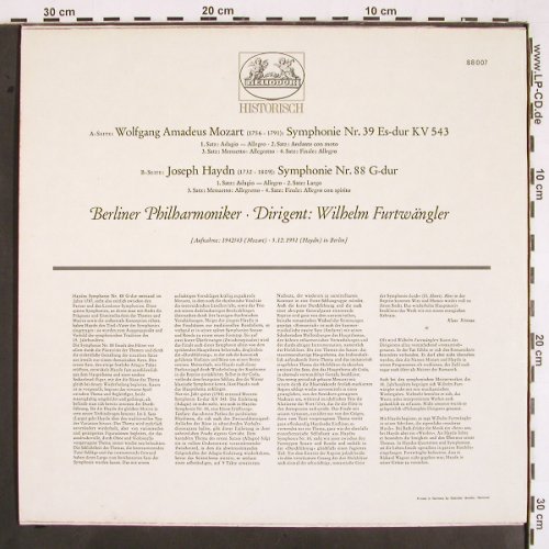 Furtwängler,Wilhelm: Mozart:Symph.Nr.39/Haydn:Symph.88, Heliodor (88 007), D, 1961 Typ: LP Best.-Nr.: K1318 Preis: 6,00 Euro